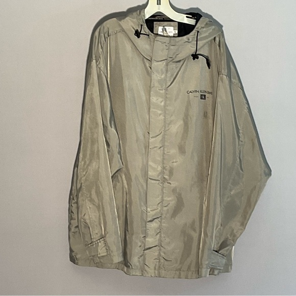 Calvin Klein Jeans Men’s XL Hooded, Full Zip, M. Anorak Gray Jacket - Picture 14 of 16